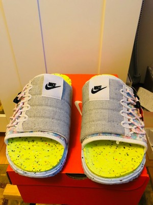 nike asuna crater slide platinum tint black volt stores