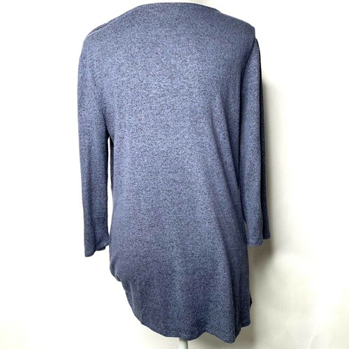 Matty M Women's Blue Pull Over Top Crewneck Sweater Side Tie. - Picture 5 of 8