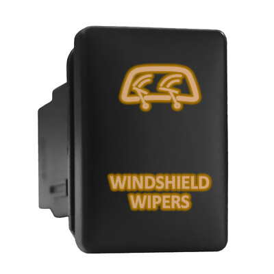 WINDSHIELD WIPERS Orange LED Short Push Button 1.28''x 0.87'' (Fit: Toyota)