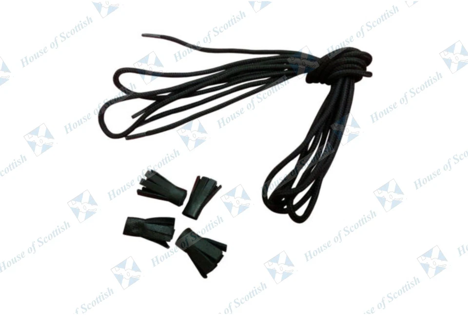 HOUSE OF SCOTTISH SCOTTISH GHILLIE BROGUES SHOES LACES WITH LEATHER TASSELS KILT SHOE REPLACEMENTS