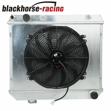 Core 3 Row Aluminum Radiator+Shroud Fan For 1963-66 Chevy Truck C/K Series AT/MT