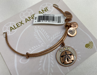 Alex and Ani Sand Dollar IV Color Infusion Rafaelian Rose Gold Charm Bangle  - Main Image