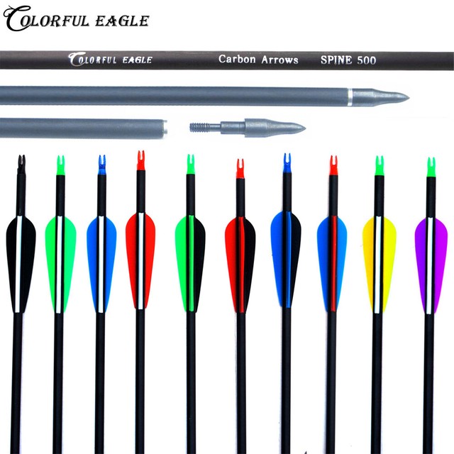 28"/30"/31" Archery Carbon Fiber Arrows Tips Nocks Hunting Compound