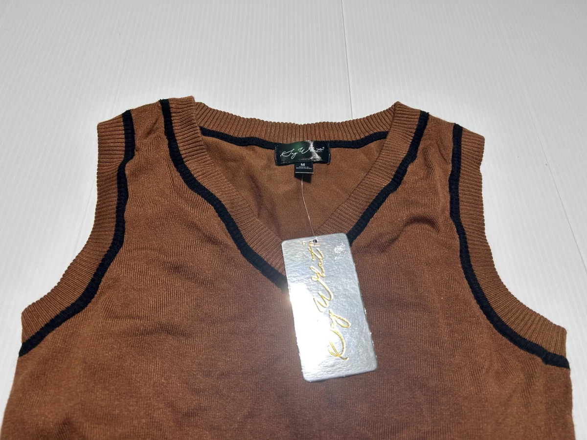 NWT Womens Say What Sweater Vest Size M Brown Color (V12)
