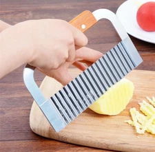 Wavy Potato Cutter Chips Stainless Steel Wrinkled French Fries  Slicer Chopper 