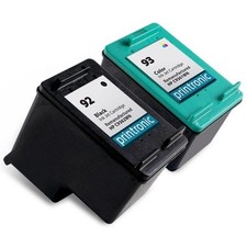 2 Recycled HP 92 93 Ink Cartridge C9362WN C9361WN PSC 1510 DeskJet 5440 Printer