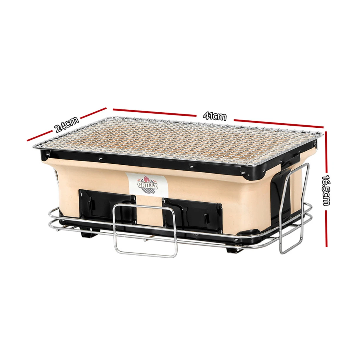 Grillz Ceramic BBQ Grill Smoker Hibachi Japanese Tabletop Charcoal Barbecue NEW