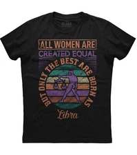 Only The Best Are Born As Libra Womens Short Sleeve New Cotton Black T-shirt