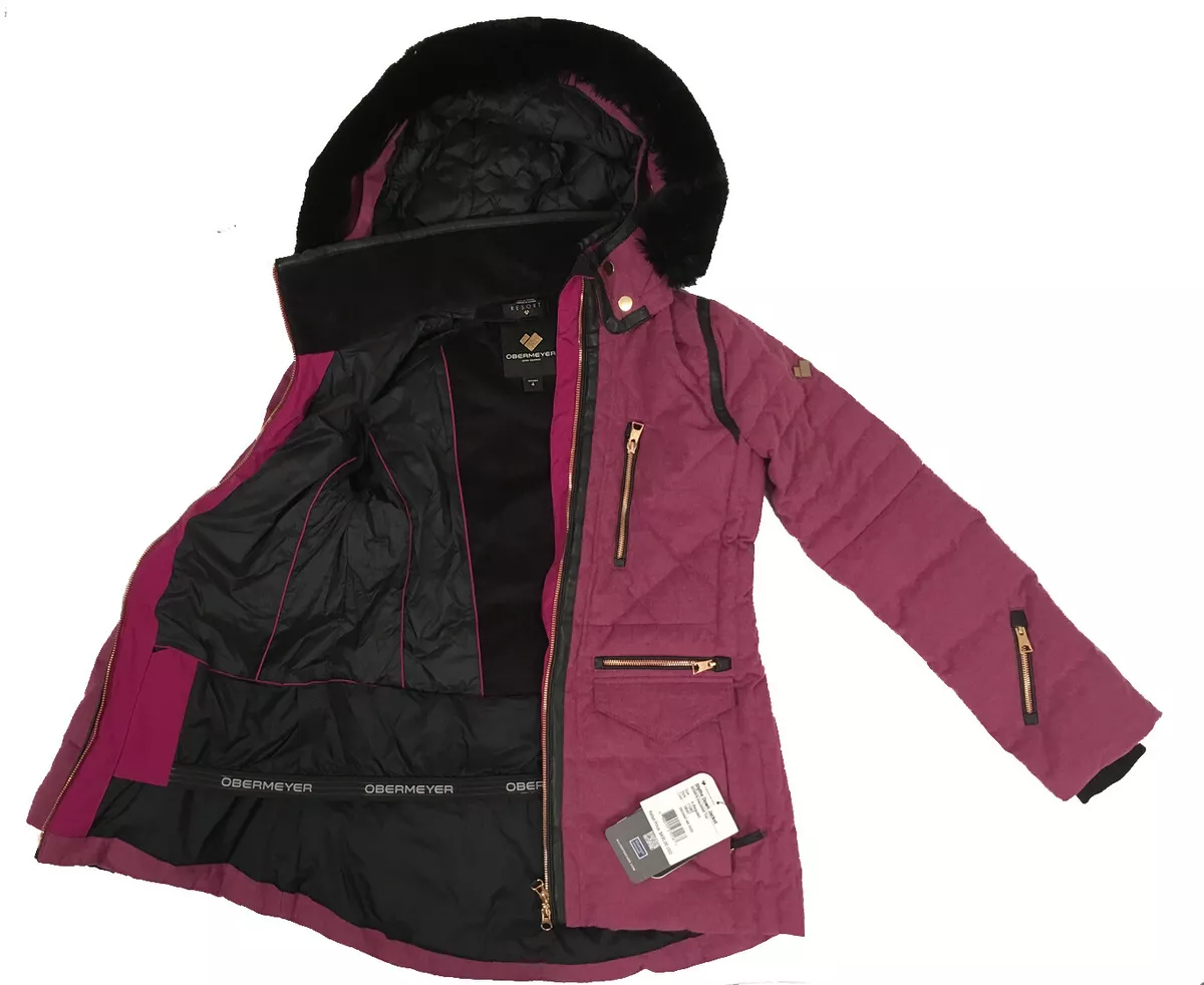NEW 430 Obermeyer Blythe Jacket 4 Rose 700 Fill Power Duck Down Hood