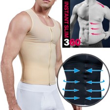 Mens Slimming Body Shaper Chest Compression Shirt Gynecomastia Moobs Undershirt