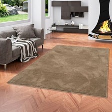 Luxus Super Soft Hochflor Langflor Teppich Silky Taupe