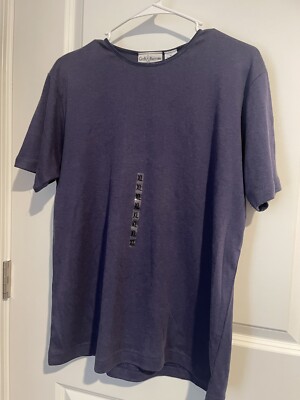 Croft&Barrow Size XL purple Le Short Sleeve Tee Satin Trimmed Neckline. Vintage