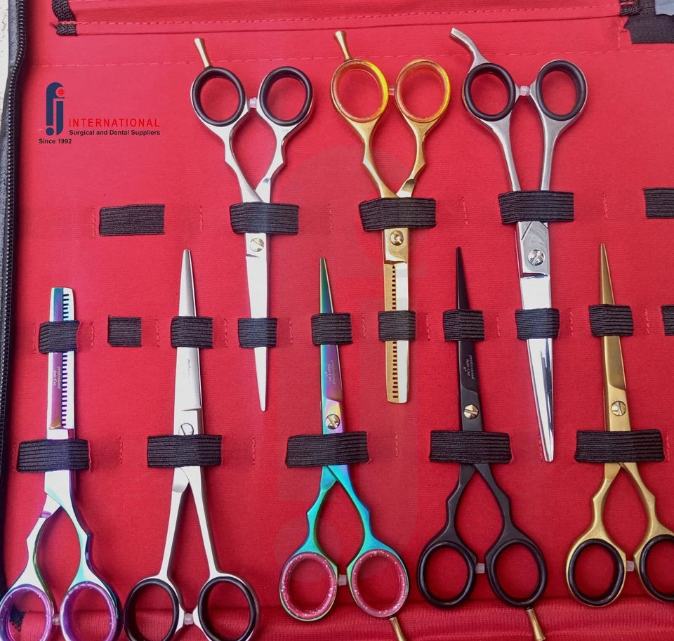 Professional Barber Razor Scissors set Salon Hair Cutting Thinning Scissors 6" - Image 2 of 3