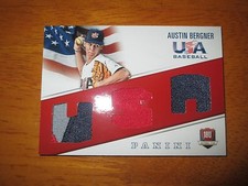 AUSTIN BERGNER 2015 Panini USA Baseball Game Used TRIPLE PATCH #2/35 Tigers