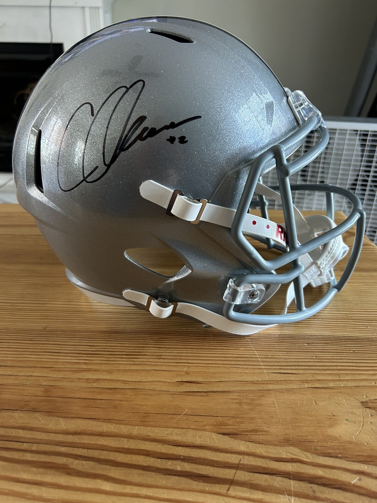Chris Olave Autographed Ohio State Full Size Replica Football Helmet