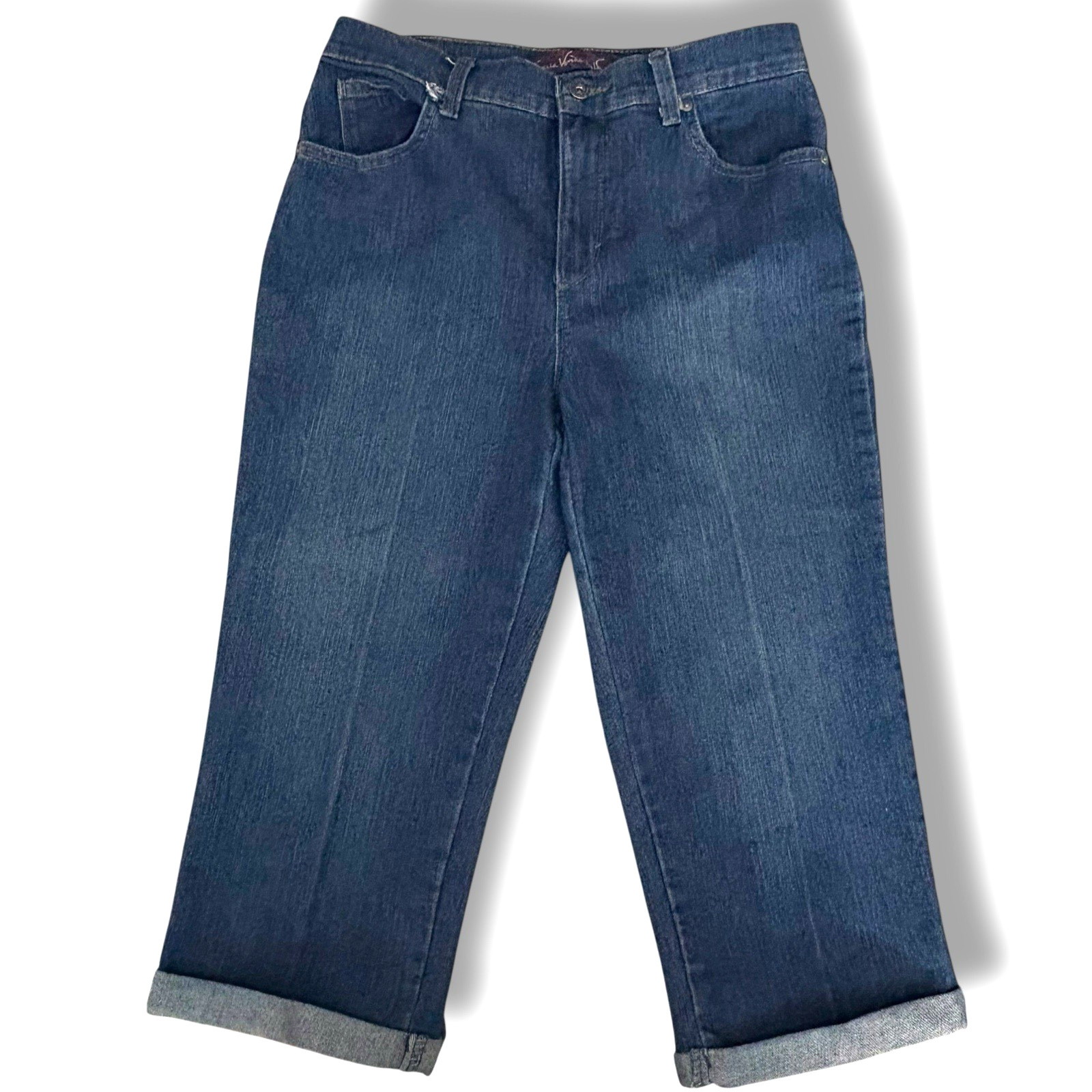 Gloria Vanderbilt Amanda Womens Capri Size 6 Dark Wash Cropped