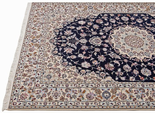 Nain 6la Handgeknüpfter Perserteppich 227x148 cm-Fine,Orient,Carpet,Rug,Blau - Picture 6 of 15