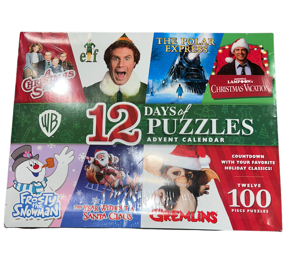 WB 12 DAYS OF PUZZLES ADVENT CALENDAR ELF CHRISTMAS VACATION STORY 100  PIECES EA | eBay