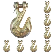 8 Pack G70 3/8" Clevis Grab Hooks Tow Chain Hook Flatbed Truck Trailer Tie Down