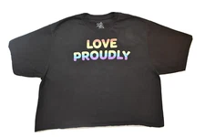 Made Right Juniors Love Proudly Gay Pride LGBTQ Crop Top Shirt New XS, L, XL