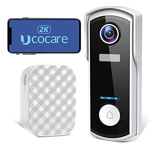 Wireless Video Doorbell Camera with Chime, 2K/4MP Camera Doorbell WiFi,