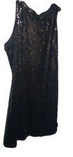 Tiana B Little Black Sequined Sleeveless Cocktail Sparkle Dress Size 14 #NS2
