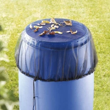 Mesh Cover for Rain Barrels with Drawstring, Water Collection Buckets Tank Pr...