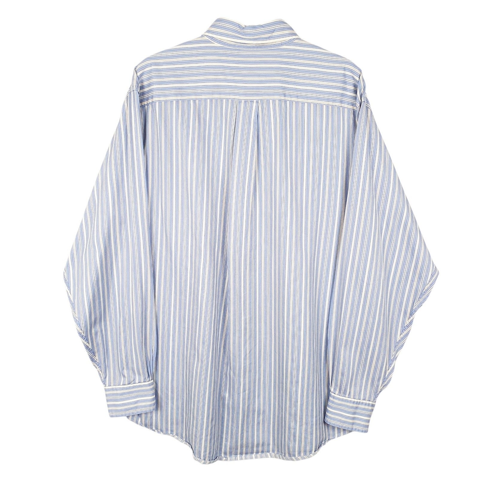 BROOKS BROTHERS Blue Striped Shirt Long Sleeve Casual Cotton Mens M image 3