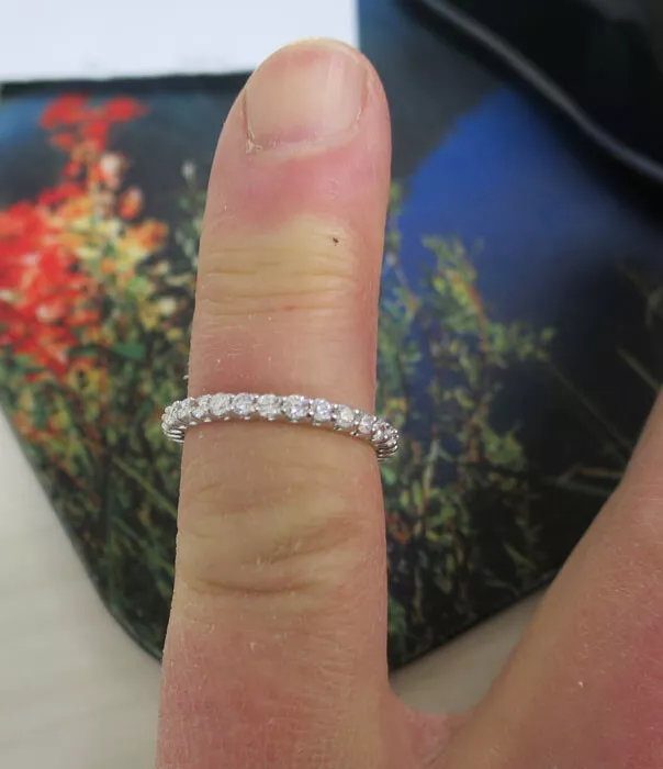 14k white sale gold eternity band