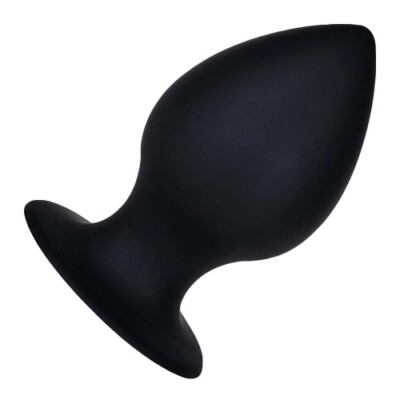 Analplug aus Silikon Schwarz L 12 CM Erotik Anal Sex Butt Plug Saugnapf Groß 