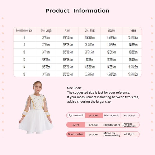 Kids Girls Dress Banquet Dresses Dance Ball Gown Round Neck Sundress Indian - Picture 16 of 39