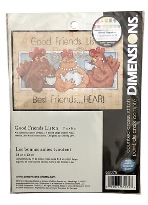 Dimensions 2008 Good friends listen chicken 65079 counted cross stitch kit 7 x 5