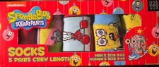 ODD SOX SPONGEBOB SQUAREPANTS SOCKS 5 PAIRS CREW MEN'S 8-12 WOMEN'S 9-14 NEW