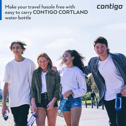 Contigo Cortland Autoseal Wasserflasche, große BPA-freie Trinkflasche, auslaufsi - Bild 8 von 12