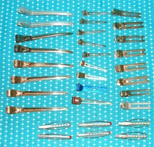 Vtg Aluminum Metal Pin Curl Hair Clips Curler Lot Goody Zotos Lady Ellen Tip-Top