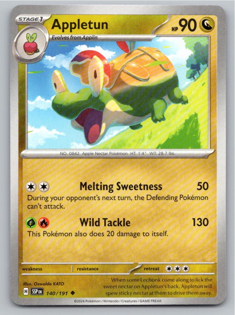 2024 POKEMON APPLETUN SURGING SPARKS 140/191 UNCOMMON NM A54024 FREE S&H
