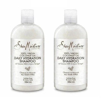 Shea Moisture 100% Virgin Coconut Oil Daily Hydration Shampoo 2x384ml