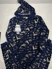 Harry Potter Hogwarts Hedwig PJ's All in One Pajamas Kids 13/14