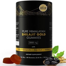 Himalayan Shilajit GOLD Gummies, Organic, Extremely Potent 3000 mg, Fulvic Acid