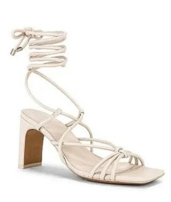 JONATHAN SIMKHAI Meghan Wrap Sandal In Cream Size 37 / US 7