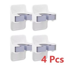 4 Pack Wall Mount Broom Holder  Mop Grippers, No Drill Self Adhesive Anti Slip  