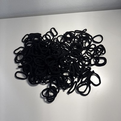200 Count Black Hair Ties Elastic Ponytail Holders New