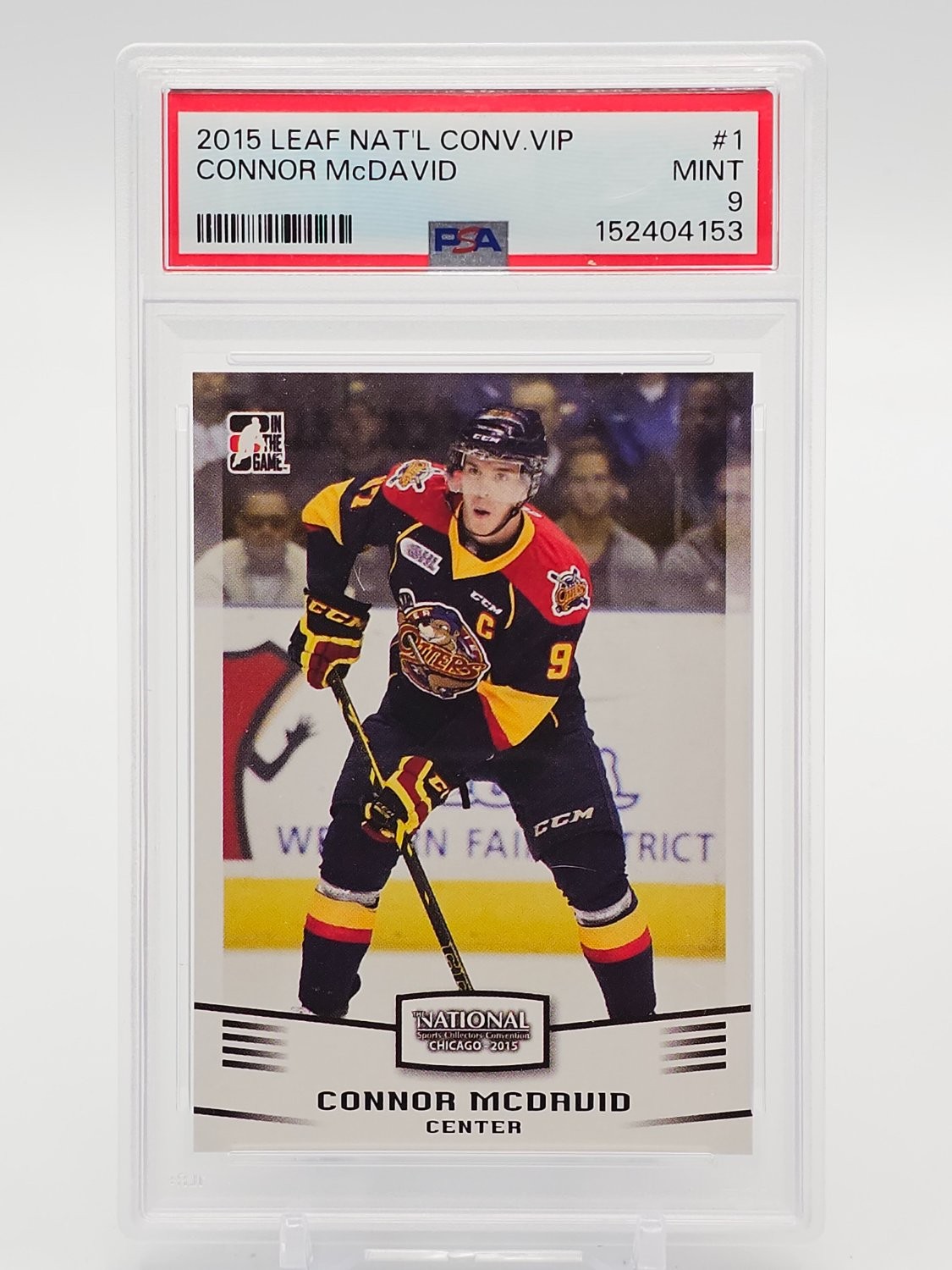CONNOR MCDAVID 2015-16 LEAF NATIONAL CONVENTION VIP HOCKEY #1 OTTERS PSA 9 Q0856 view 1