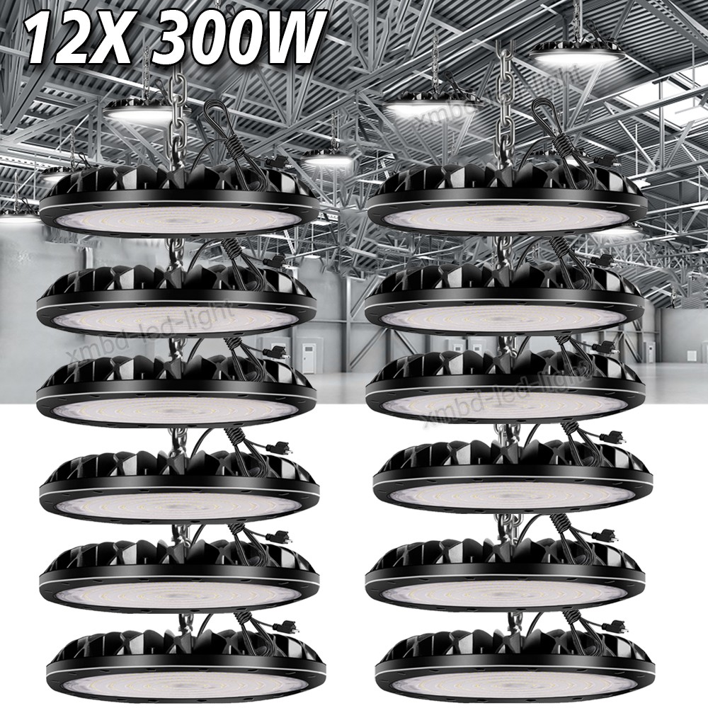 12 Pack 300W UFO LED High Bay Light Shop Industrial Commercial Factory Warehouse