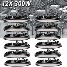12 Pack 300W UFO LED High Bay Light Shop Industrial Commercial Factory Warehouse