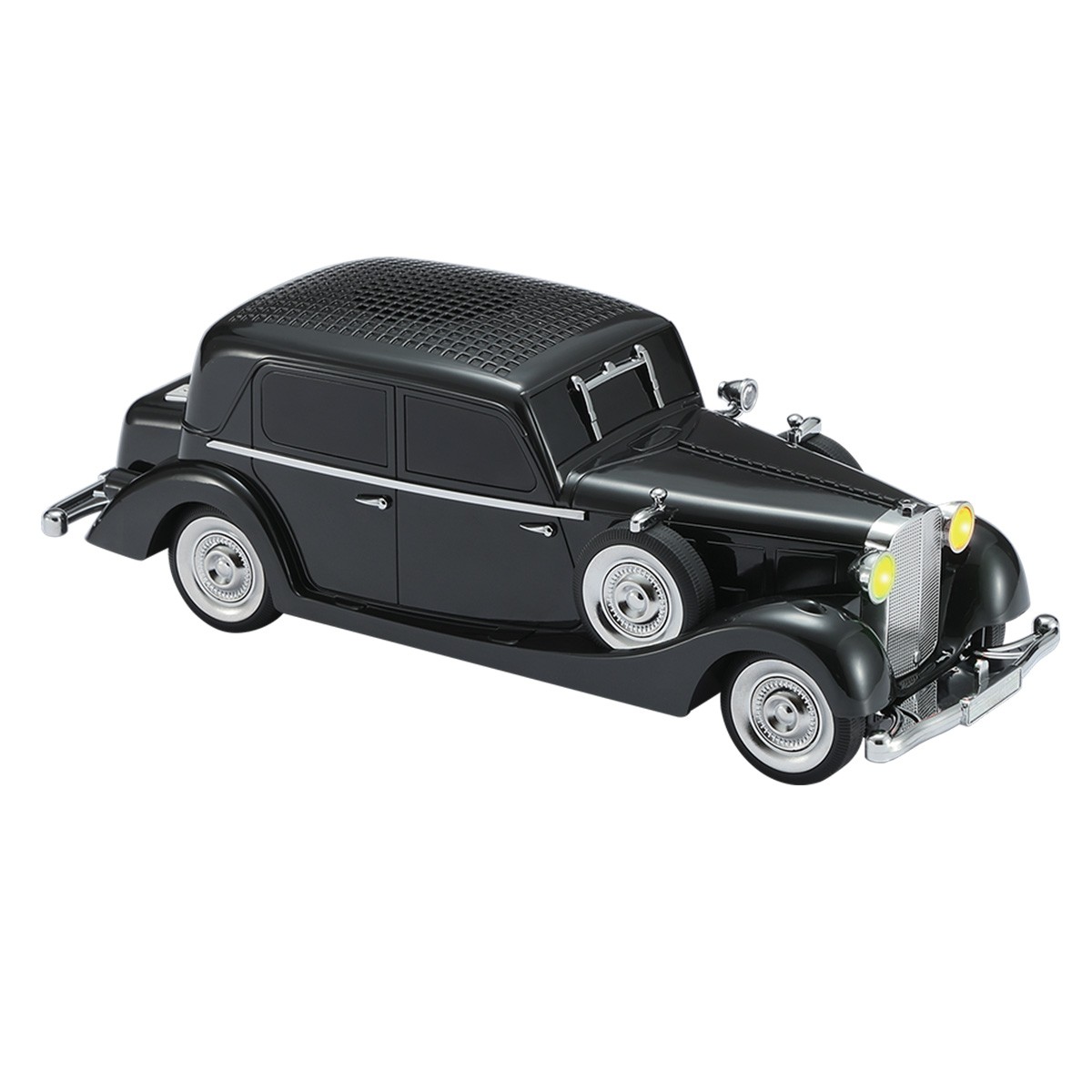 Retro Car Bluetooth Speaker Dual 2" Bass Hands-Free Calling LED Lights Speaker