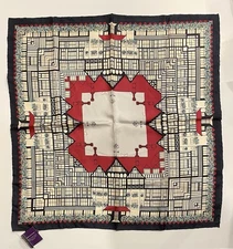 Liberty of London Store Tudor House  Silk Twill Scarf Handrolled With Tag