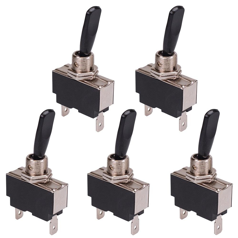 5 x Off-(On) Momentary Blade Paddle 12mm Toggle Switch SPDT 10A 250VAC