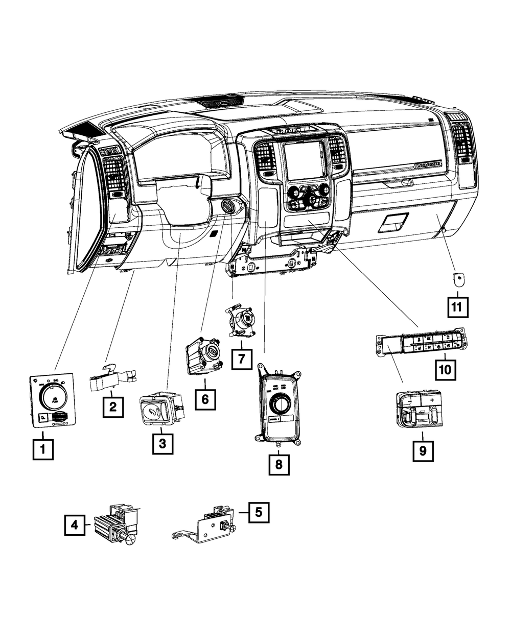 Genuine Mopar Instrument Panel Switch 56054537AA