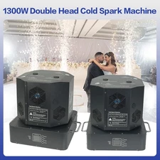 2x1500W Black Dual Double Head Spin Fireworks Sparkler Cold Spark Machine